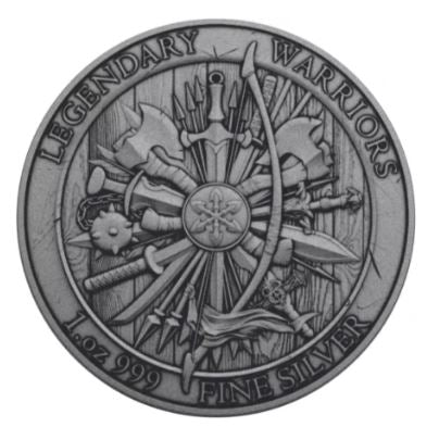 1 oz Silbermedaille Sitting Bull – Antik-Finish, Legendary Warriors, USA