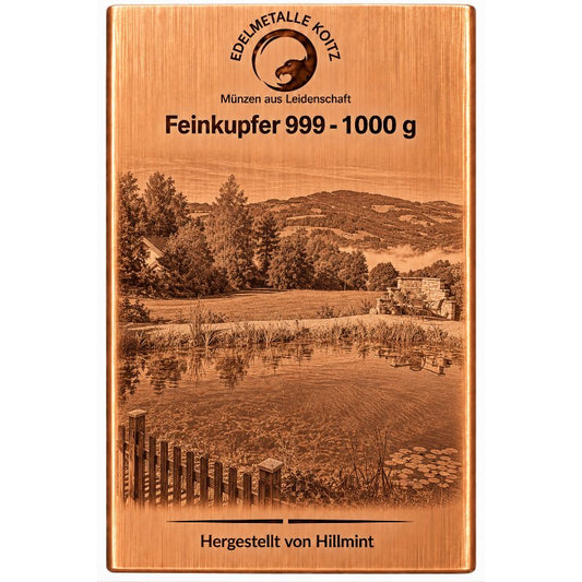 Personalisierter 1kg Kupferbarren mit Wunschfoto - 5 Stück