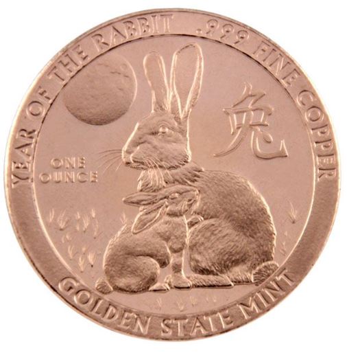 1oz Kupfer #63 USA Lunar Hase - Edelmetalle Koitz GnbR