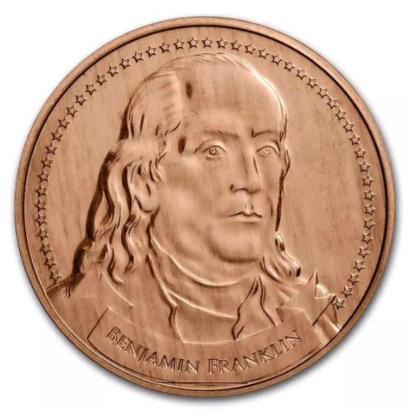 1oz Kupfer #22 USA Benjamin Franklin