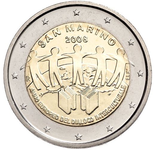 San Marino 2 € 2008 - Interkultureller Dialog - Edelmetalle Koitz GnbR