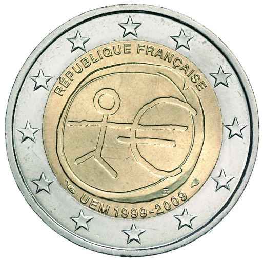Frankreich 2€ 2009 - 10 Jahre WWU