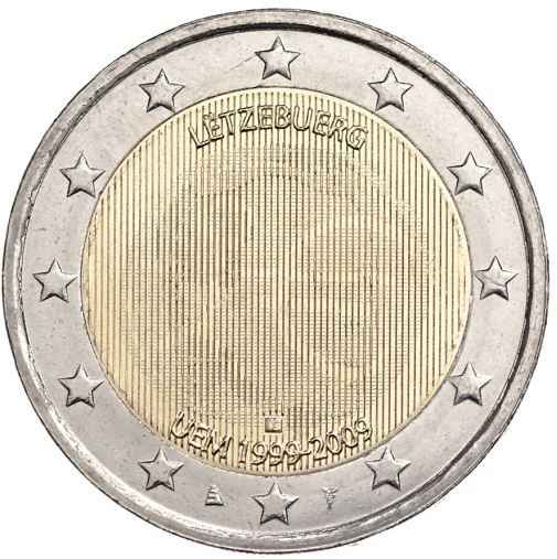 Luxemburg 2€ 2009 - 10 Jahre WWU