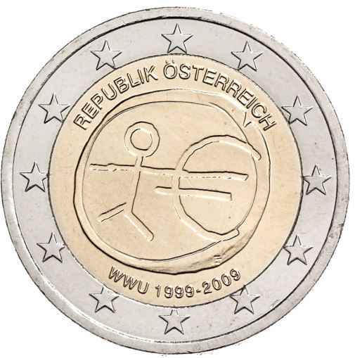 Österreich 2€ 2009 - 10 Jahre WWU