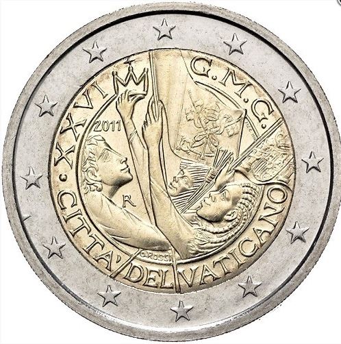 Vatikan 2€ 2011 - Weltjugendtag Madrid im Folder - Edelmetalle Koitz GnbR