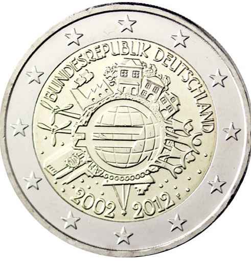Deutschland 2€ 2012 - 10 Jahre Euro G