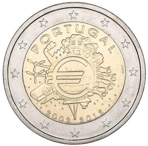Portugal 2€ 2012 - 10 Jahre Euro