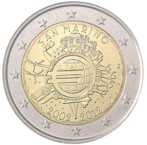 San Marino 2€ 2012 - 10 Jahre Euro