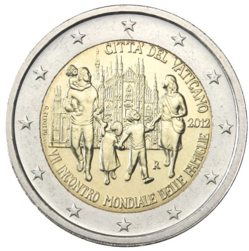Vatikan 2€ 2012 - Weltfamilientreffen im Folder - Edelmetalle Koitz GnbR