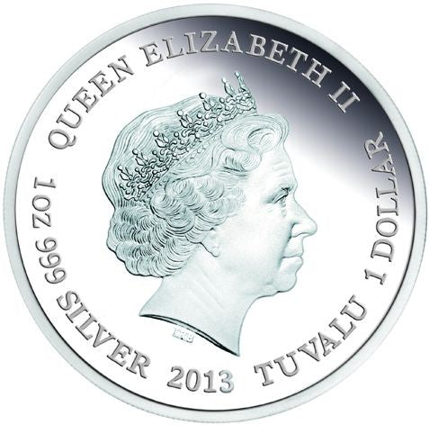 Tuvalu Kragenechse 2013 1 oz Silber farbig Proof