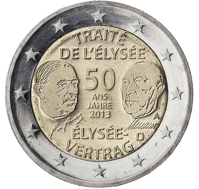 Deutschland 2€ 2013 - Elysèe Vertrag Set A-J
