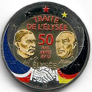 Deutschland 2€ 2013 - Elysèe Vertrag koloriert B - Edelmetalle Koitz GnbR
