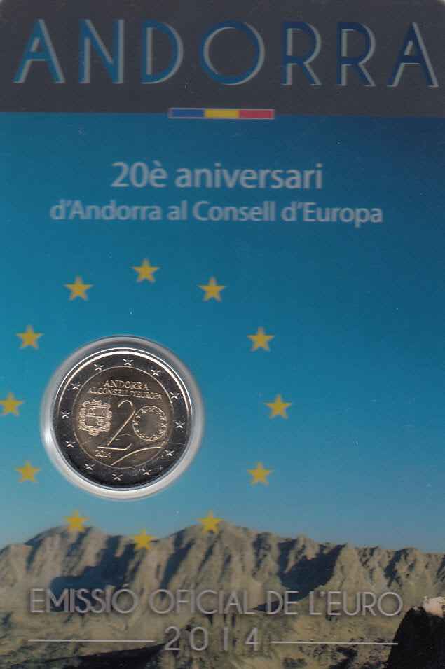 Andorra 2€ 2014 - 20 Jahre Europarat