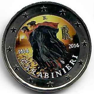 Italien 2€ 2014 - Carabinieri koloriert