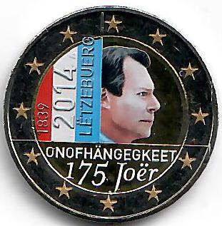 Luxemburg 2€ 2014 - Unabhängigkeit koloriert A