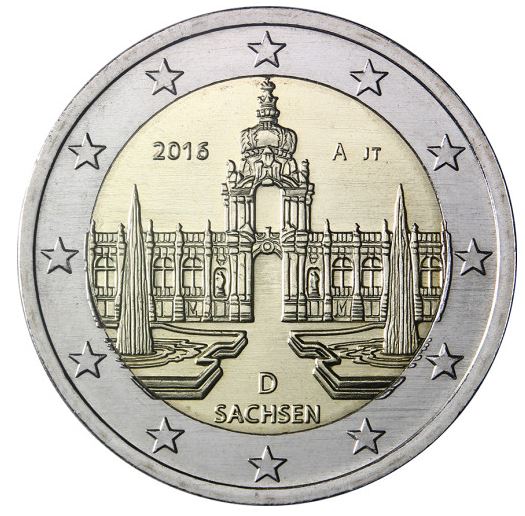 Deutschland 2€ 2016 - Dresdner Zwinger D - Edelmetalle Koitz GnbR