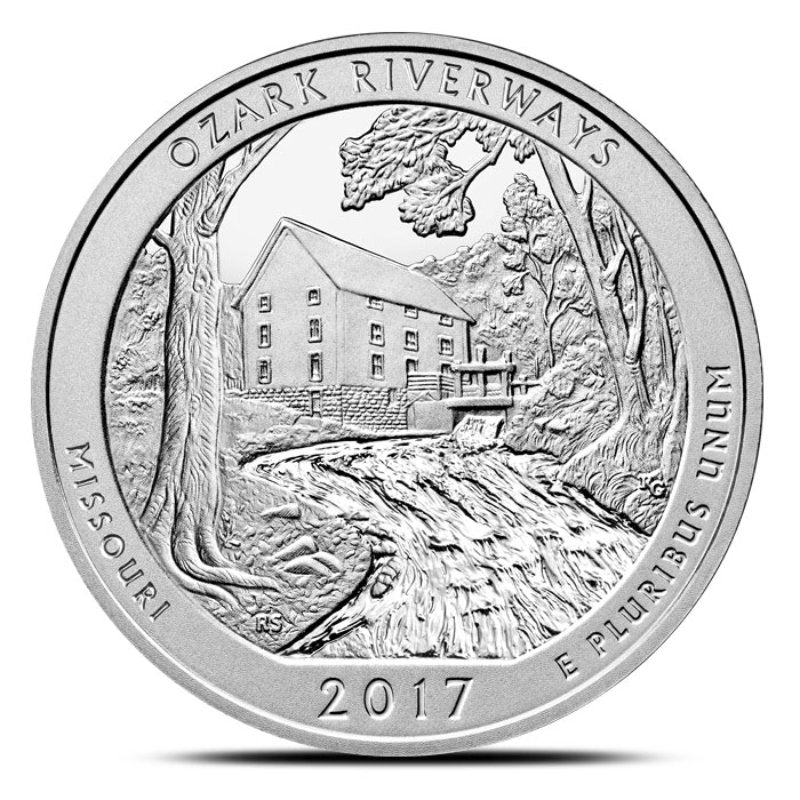 Silbermünze 5 oz 2017 USA ATB Ozark Riverways, U.S. Mint, BU, in Kapsel