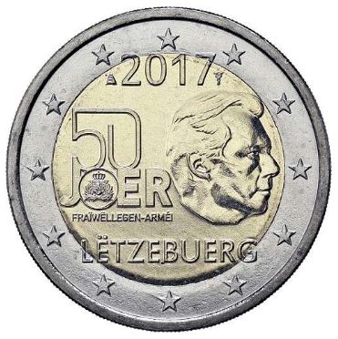 Luxemburg 2€ 2017 - 50 Jahre Wehrdienst - Edelmetalle Koitz GnbR