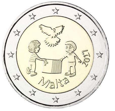 Malta 2€ 2017 - Frieden CC mit Münzzeichen - Edelmetalle Koitz GnbR