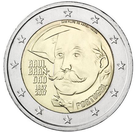 Portugal 2€ 2017 - Geburtstag von Raúl Brandão - Edelmetalle Koitz GnbR