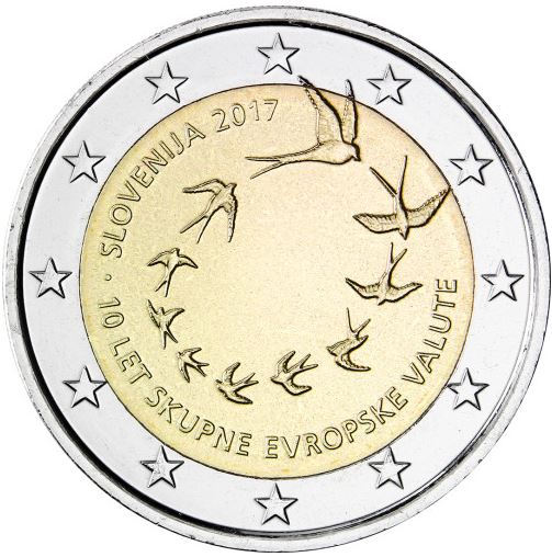Slowenien 2€ 2017 - 10 Jahre Einführung Euro - Edelmetalle Koitz GnbR