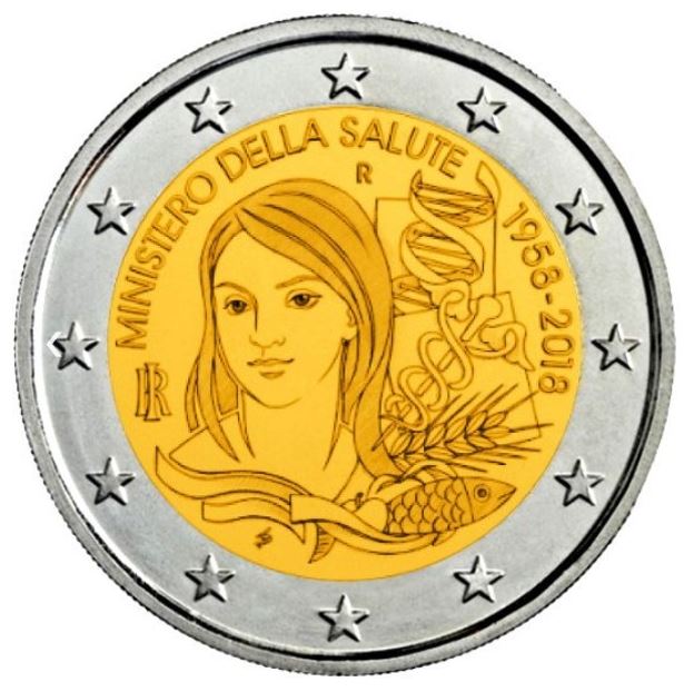 Italien 2€ 2018 - Gesundheitsministerium - Edelmetalle Koitz GnbR