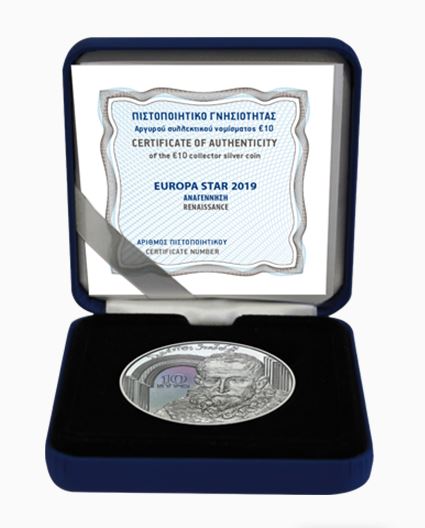 Griechenland - 10€ Renaissance mit Europastern PP 2019 - Edelmetalle Koitz GnbR