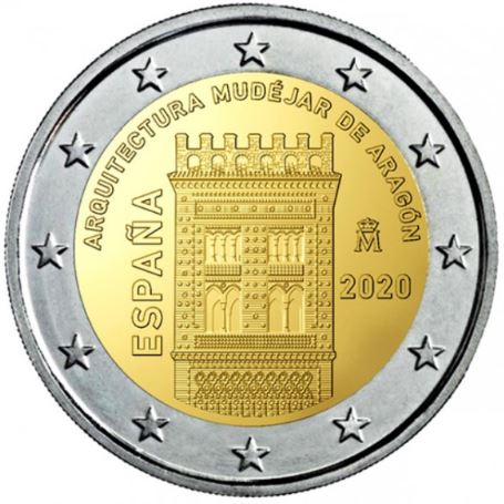 Spanien 2€ 2020 - Architektur von Aragon - Edelmetalle Koitz GnbR