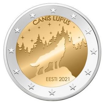 Estland 2€ 2021 - Nationaltier Wolf