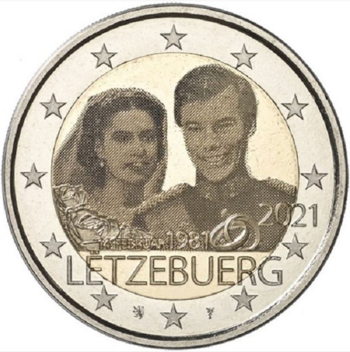 Luxemburg 2€ 2021 - Hochzeitstag Foto