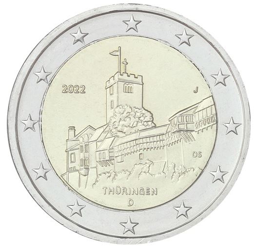 Deutschland 2€ 2022 - Wartburg Thüringen A