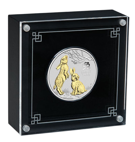 Australien - Lunar III Hase BU gilded 2023 - Edelmetalle Koitz GnbR