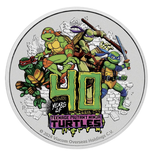 Tuvalu - 40 Jahre TMN Turtles 2024 CC - Edelmetalle Koitz GnbR