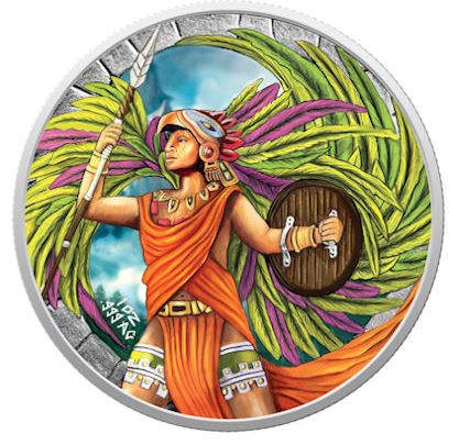 Round - Aztekischer Adlerkrieger Color