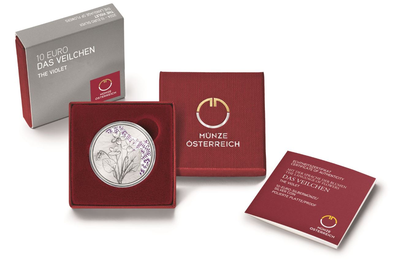 Österreich 10€ PP - Veilchen 2024 - Edelmetalle Koitz GnbR
