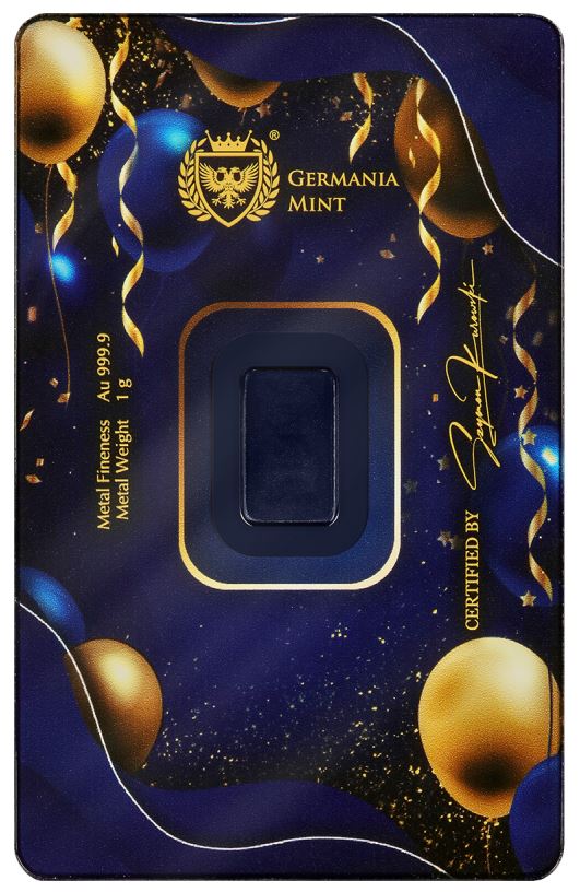 Goldbarren Germania Mint 1 Gramm Happy Birthday