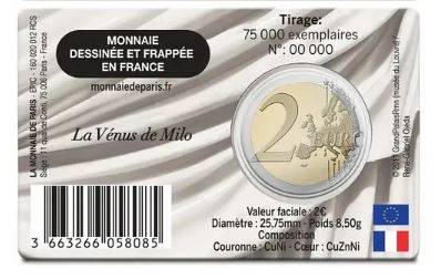 Frankreich 2€ 2025 - Louvre La Vènus de Milo - Edelmetalle Koitz GnbR
