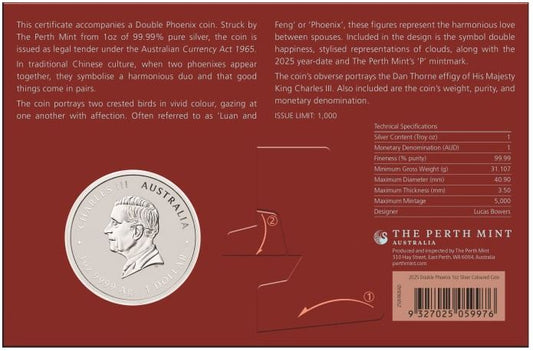 Australien - Mythen Doppel Phönix rot 2025 im Blister - Edelmetalle Koitz GnbR