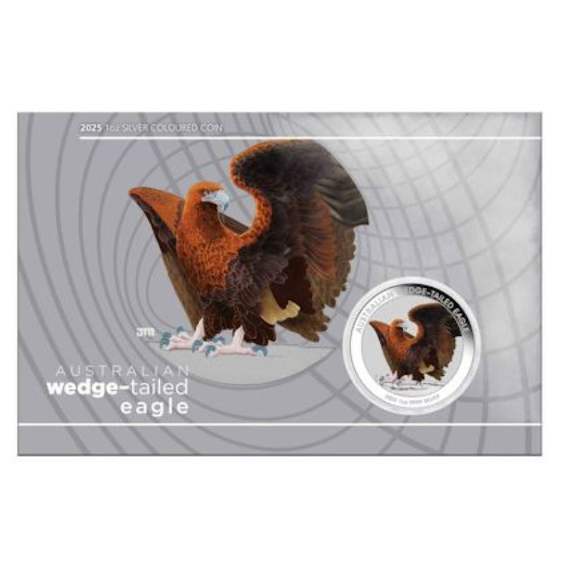 Australien 2025 – Wedge-Tailed Eagle 1 oz Silber coloriert im Blister