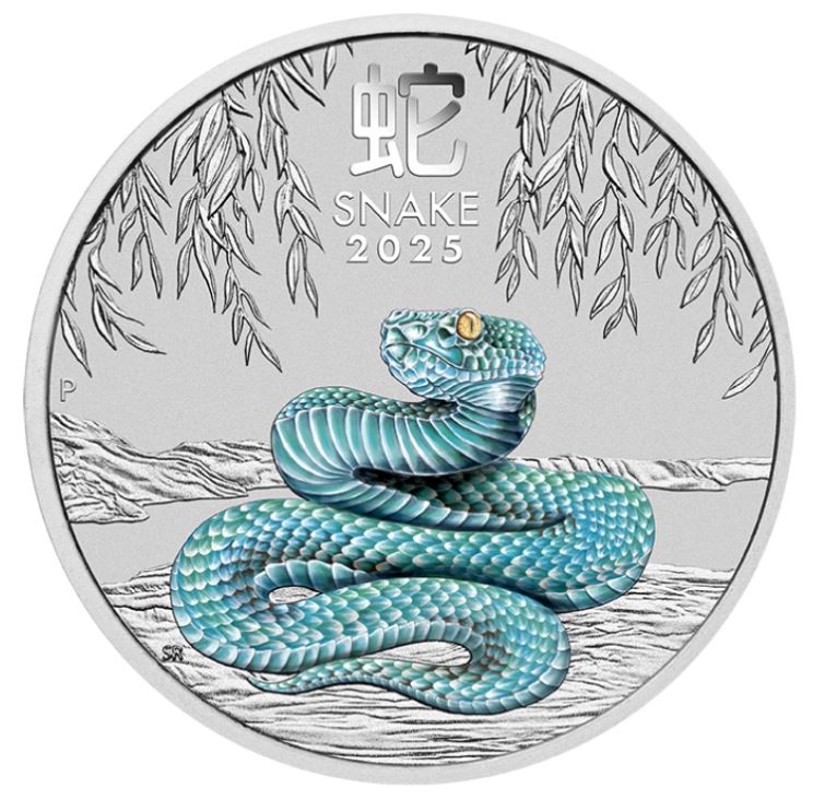 Australien - 5oz Lunar III Schlange 2025 Color - Edelmetalle Koitz GnbR