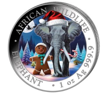 Somalia - Elefant 2025 Schneekugel - Edelmetalle Koitz GnbR