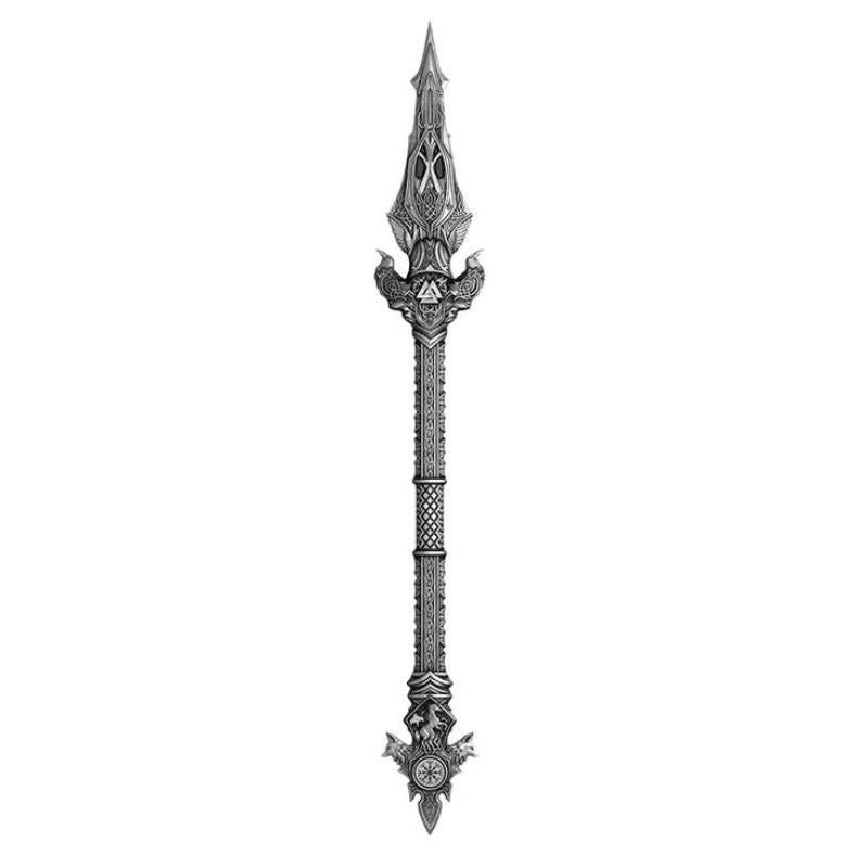 Gungnir – Odins Speer als 2 oz Silbermedaille (2025), Antik-Finish, Hochrelief, limitiert auf 540 Stück