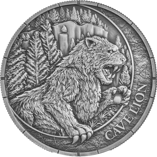Cave Lion Oblivion 2026 Megafauna Silbermünze 1 oz UV-reaktiv