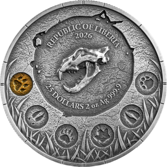 Megafauna Cave Lion 2026 2 oz Ultra High Relief Silbermünze