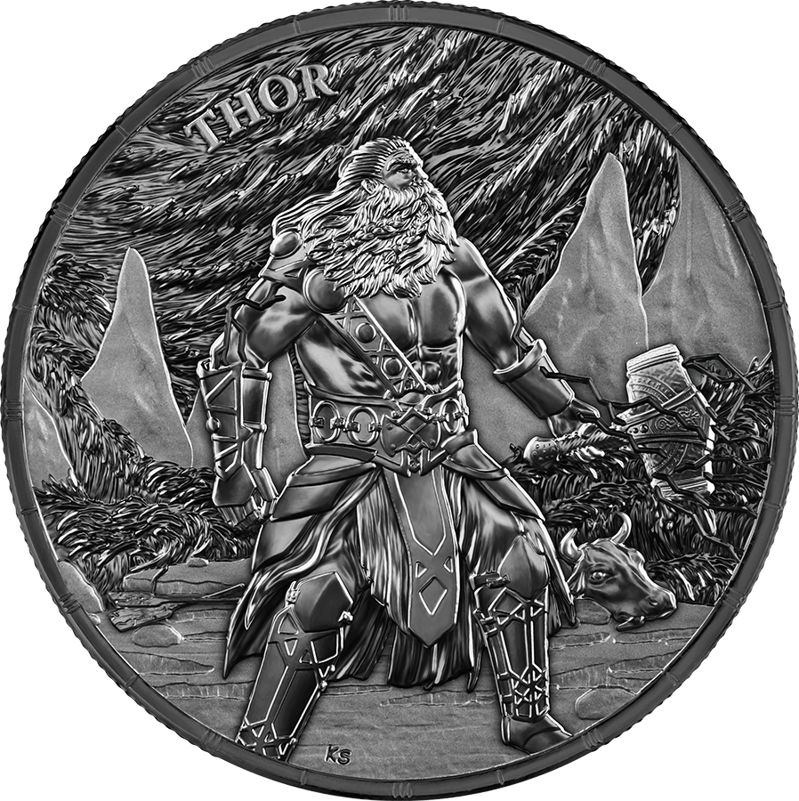 Germania Ragnarök Thor 2026 1 oz Black Silver BU Mjölnir