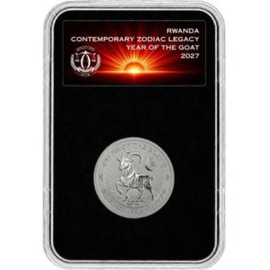Ruanda Zodiac Legacy Year of the Goat 2027 1/12 oz Silber Proof Slab
