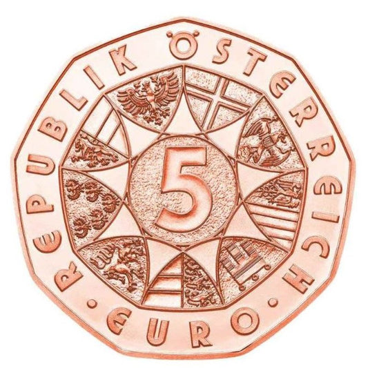 5 Euro Kupfer Neujahrsmünze Spring ins Glück 2026