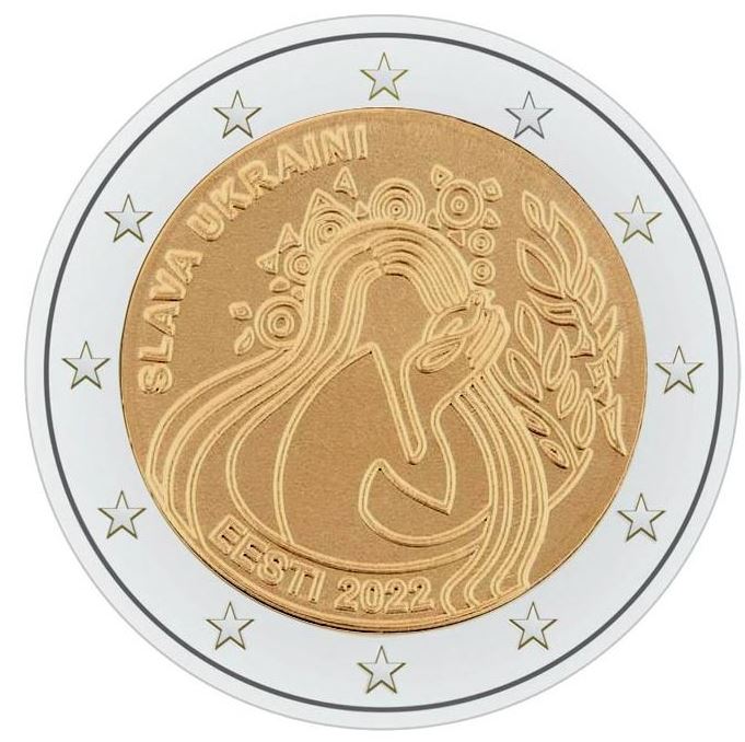 Estland 2 Euro Gedenkmünze 2022 Slava Ukraini