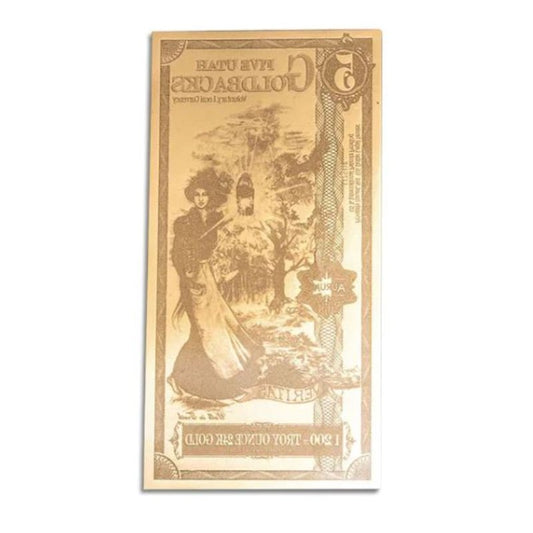 Utah 5 Goldbacks Goldnote 1/200 oz