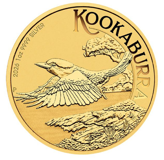 Australien Kookaburra 2026 Gilded 1 oz Silber Card